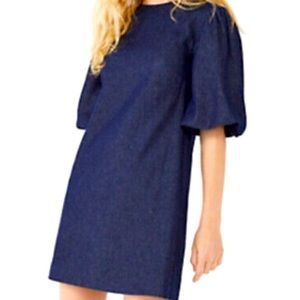 NWT KATE SPADE US 6 Dark Indigo Denim Taxi Mini Shift Dress